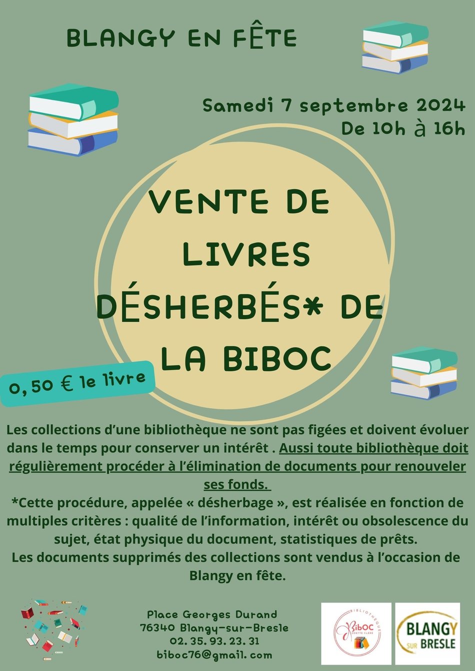 Vente de livres désherbés