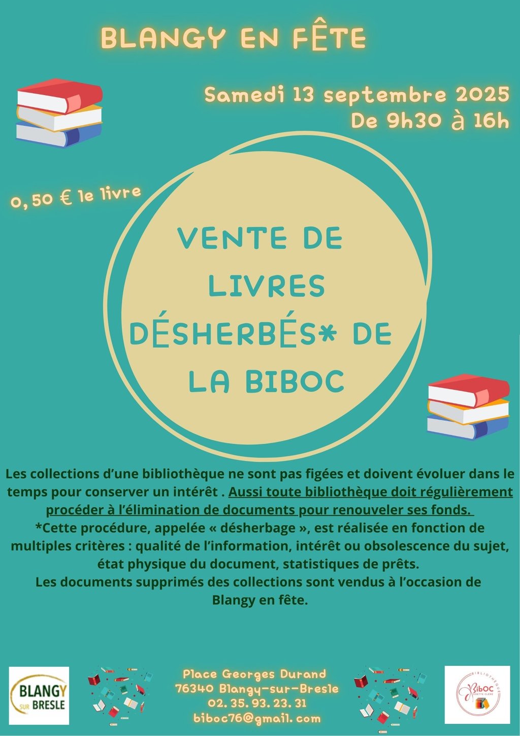 Vente de livres désherbés de la BibOC