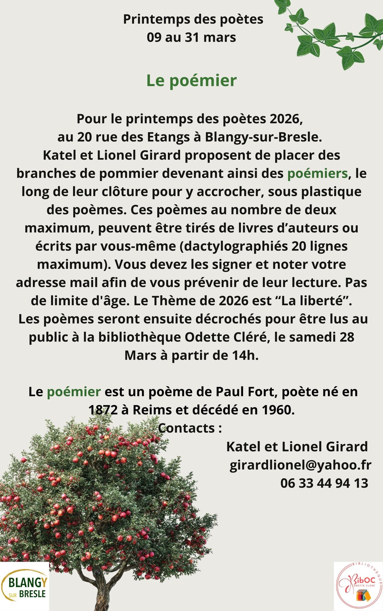Printemps des poètes : le poémier 🍎