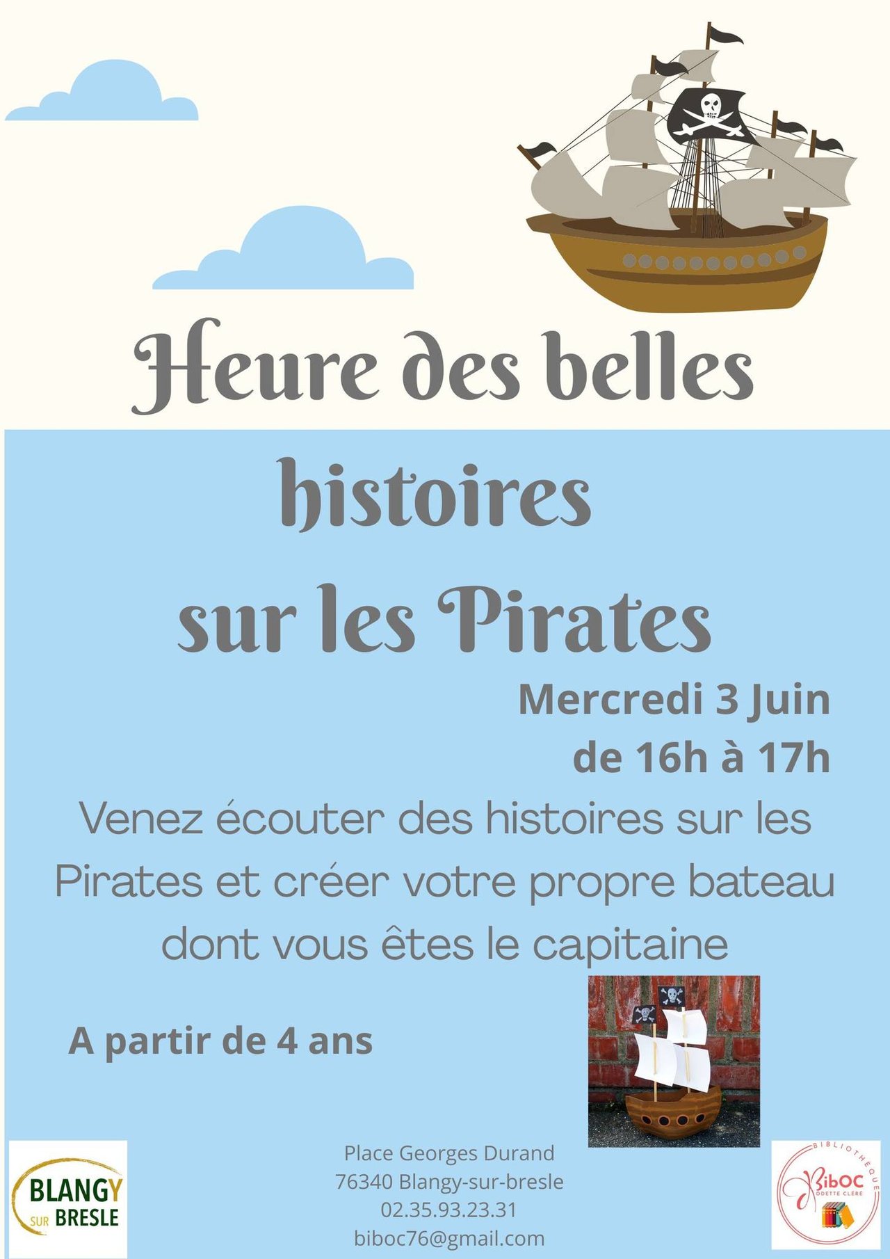 Heure des belles histoires : les Pirates