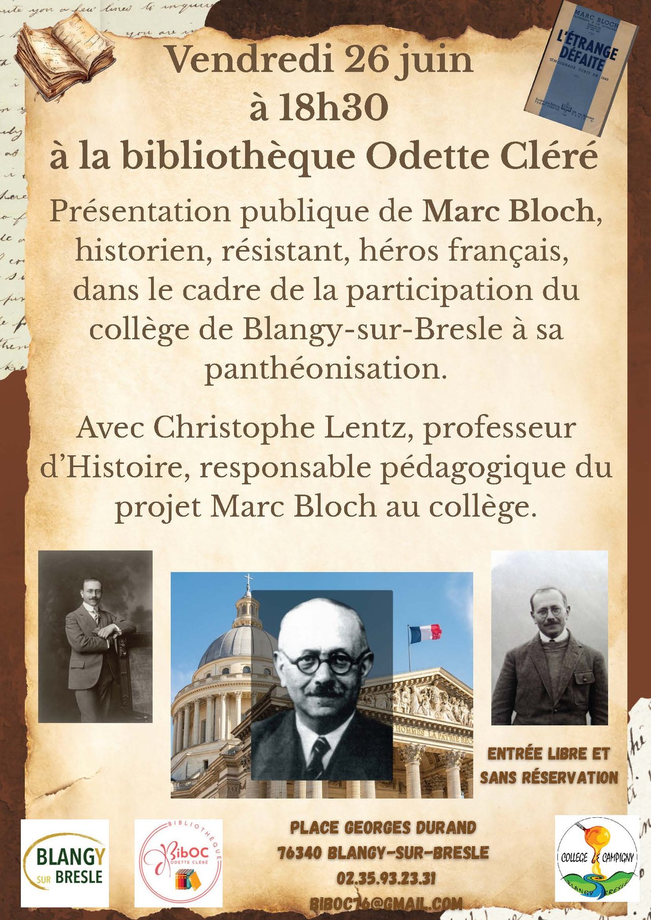 📚 Présentation de Marc Bloch à la BibOC