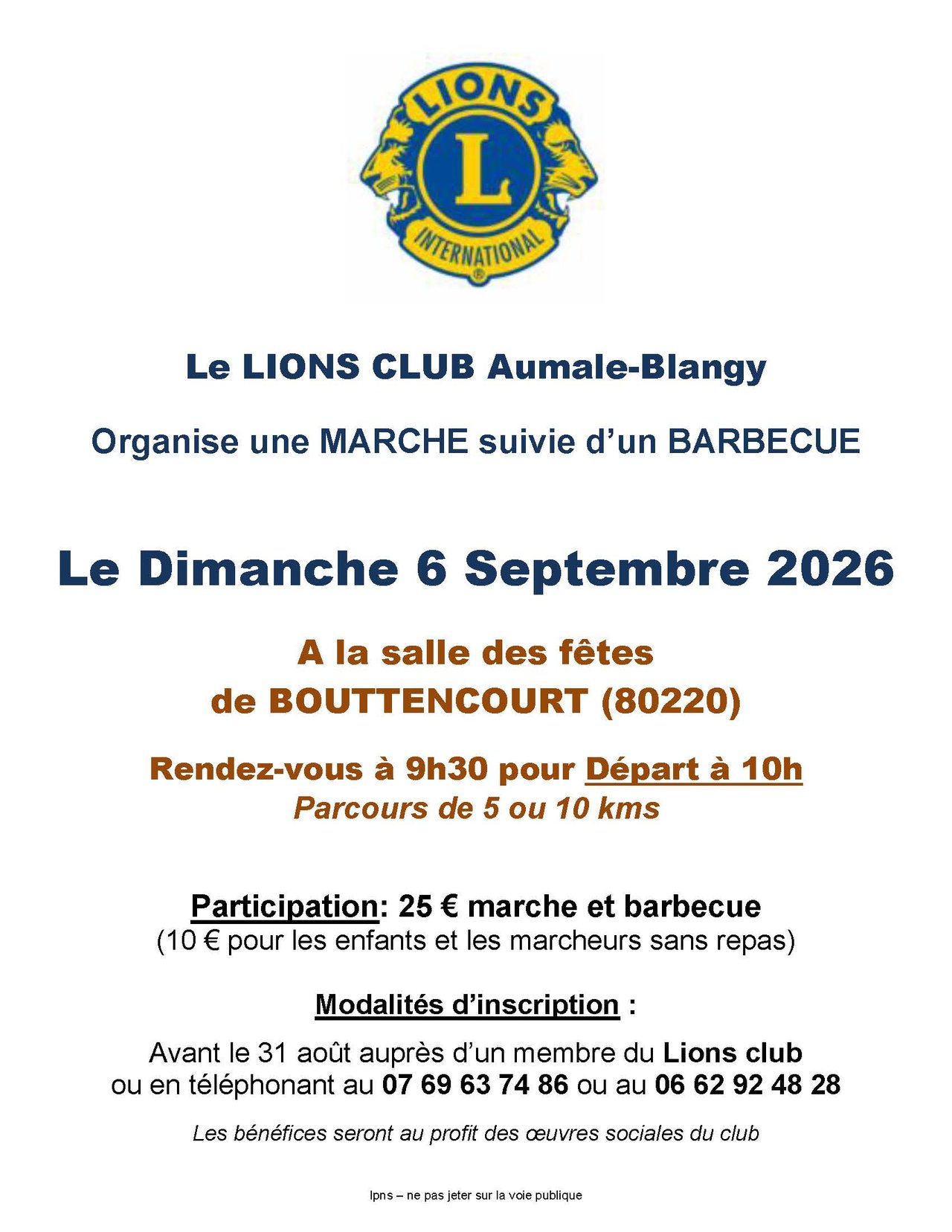 Marche du Lions Club et barbecue