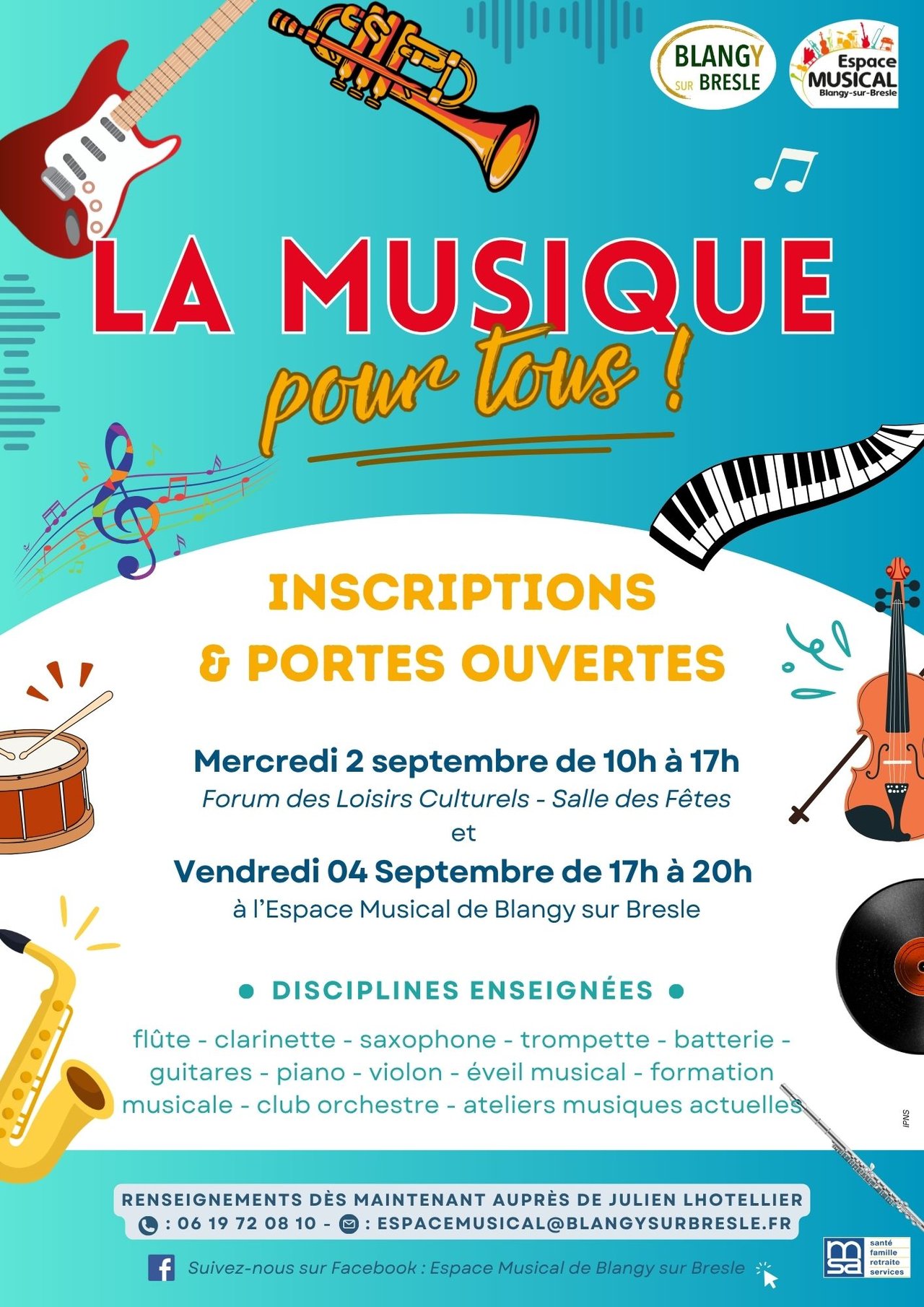 Inscriptions à l'Espace musical - 2ème journée